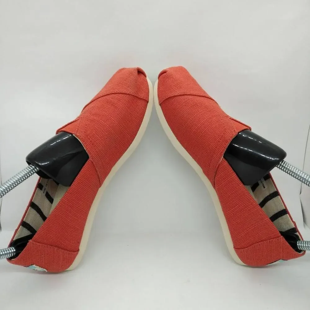 Toms Earthwise‎ Alpargatas Womens Size 6 Red Shoes Loafers Casual Vegan Slip On